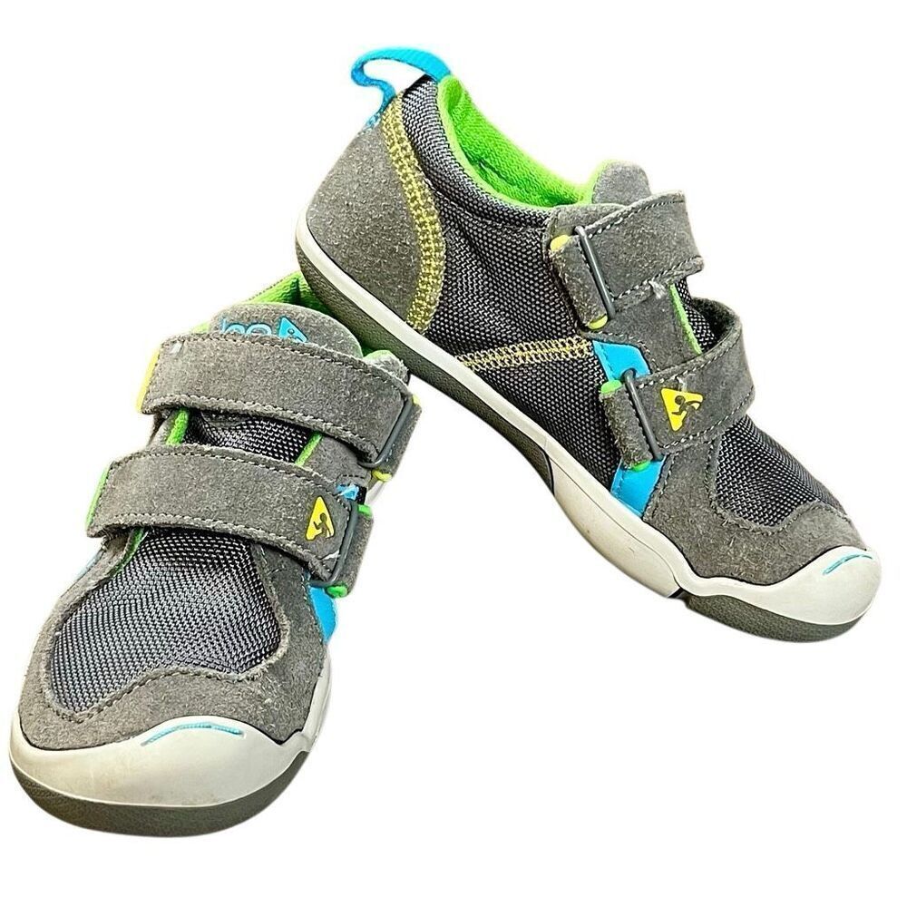 Plae Ty Sneakers Steel Gray Mesh Suede Boys Tennis Shoe 10.5